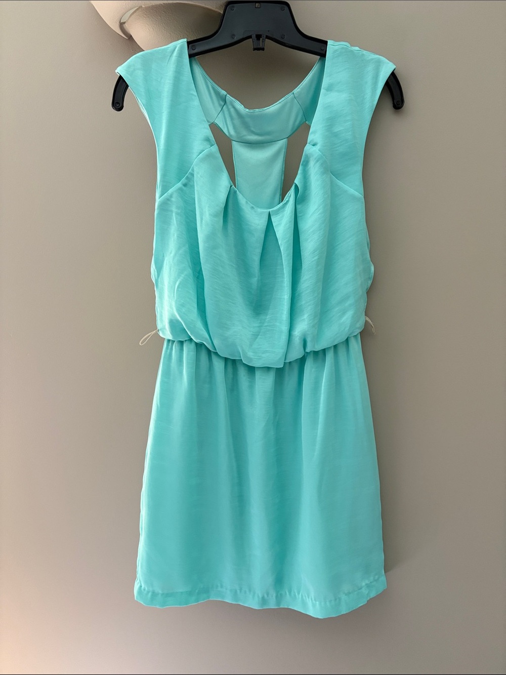 Teal Sleeveless Midi Dress with Keyhole Back